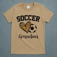 Soccer Grandma Leopard Heart Funny Mothers Day T-Shirt