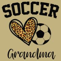 Soccer Grandma Leopard Heart Funny Mothers Day T-Shirt