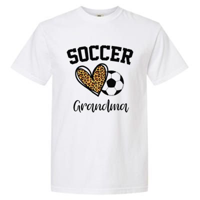 Soccer Grandma Leopard Heart Funny Mothers Day Garment-Dyed Heavyweight T-Shirt