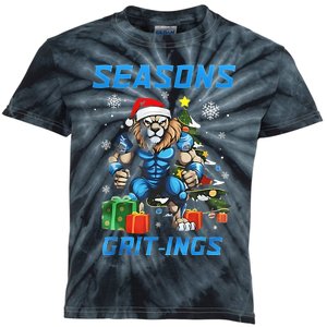 Seasons Gritings Lions Christmas Funny Christmas 2024 Kids Tie-Dye T-Shirt