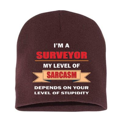 Surveyor Gifts Land Surveying Tools Sarcasm Stupidity Short Acrylic Beanie