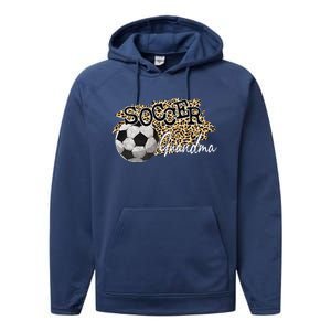 Soccer Grandma Leopard Soccer Grandma Performance Fleece Hoodie