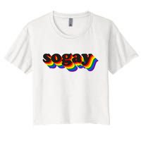 So Gay LGBT Pride Retro Crop Top