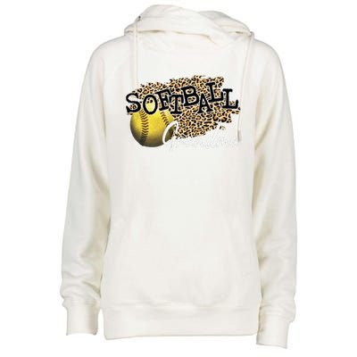 Softball Grandma Leopard Softball Grandma Womens Funnel Neck Pullover Hood