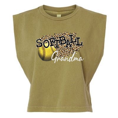 Softball Grandma Leopard Softball Grandma Garment-Dyed Women's Muscle Tee