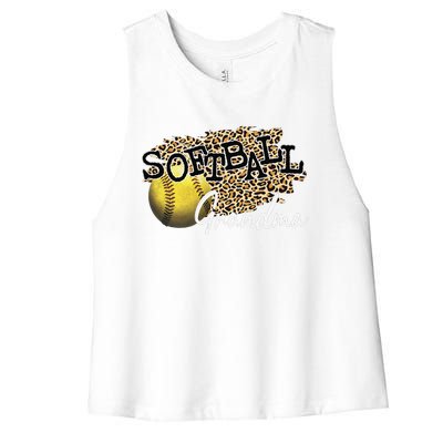 Softball Grandma Leopard Softball Grandma Women's Racerback Cropped Tank