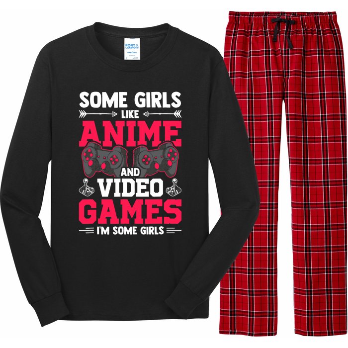 Some Girls Like Anime And Video Games Video Gamer Gaming Long Sleeve Pajama Set