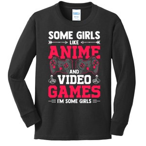 Some Girls Like Anime And Video Games Video Gamer Gaming Kids Long Sleeve Shirt