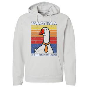 Serious Goose Lover Funny Goose Design Performance Fleece Hoodie