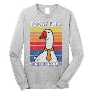 Serious Goose Lover Funny Goose Design Long Sleeve Shirt