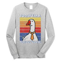 Serious Goose Lover Funny Goose Design Long Sleeve Shirt