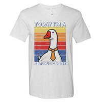 Serious Goose Lover Funny Goose Design V-Neck T-Shirt