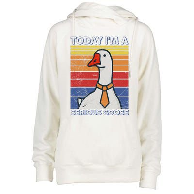 Serious Goose Lover Funny Goose Design Womens Funnel Neck Pullover Hood