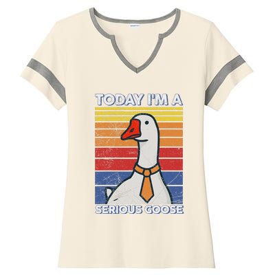 Serious Goose Lover Funny Goose Design Ladies Halftime Notch Neck Tee