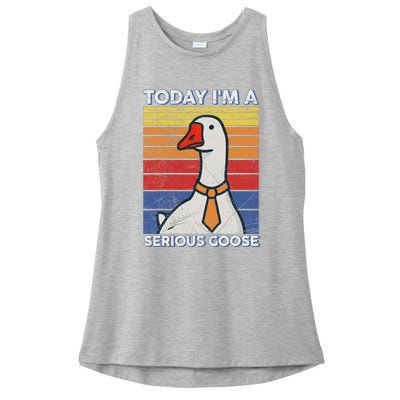 Serious Goose Lover Funny Goose Design Ladies PosiCharge Tri-Blend Wicking Tank