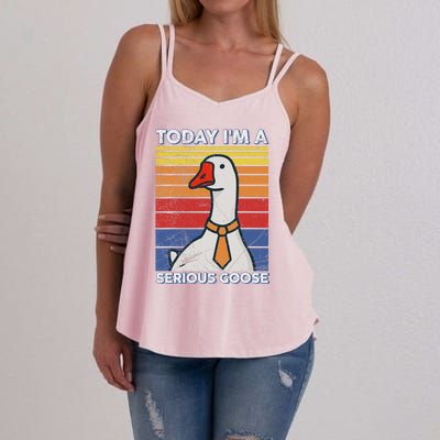 Serious Goose Lover Funny Goose Design Women's Strappy Tank