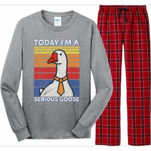 Serious Goose Lover Funny Goose Design Long Sleeve Pajama Set