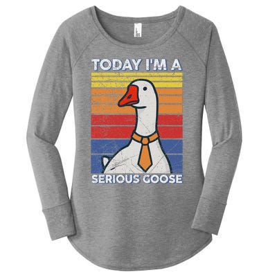 Serious Goose Lover Funny Goose Design Women's Perfect Tri Tunic Long Sleeve Shirt