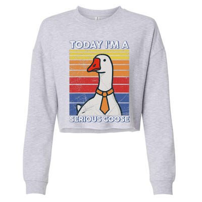 Serious Goose Lover Funny Goose Design Cropped Pullover Crew