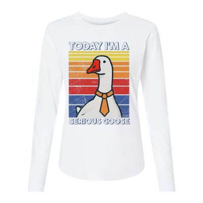 Serious Goose Lover Funny Goose Design Womens Cotton Relaxed Long Sleeve T-Shirt