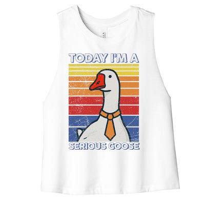 Serious Goose Lover Funny Goose Design Women's Racerback Cropped Tank