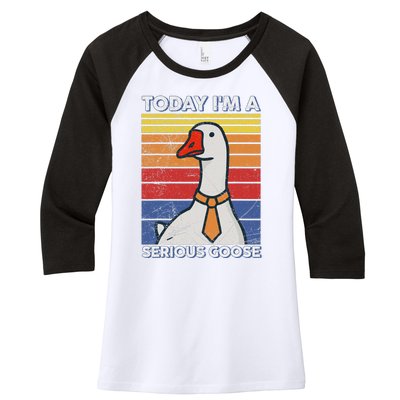 Serious Goose Lover Funny Goose Design Women's Tri-Blend 3/4-Sleeve Raglan Shirt