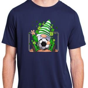 Soccer Gnome Lucky Shamrock Irish St Patrick's Day Adult ChromaSoft Performance T-Shirt