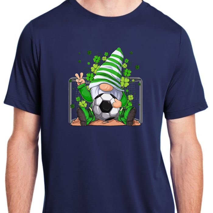 Soccer Gnome Lucky Shamrock Irish St Patrick's Day Adult ChromaSoft Performance T-Shirt