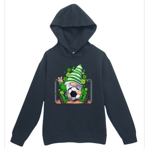 Soccer Gnome Lucky Shamrock Irish St Patrick's Day Urban Pullover Hoodie