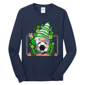 Soccer Gnome Lucky Shamrock Irish St Patrick's Day Tall Long Sleeve T-Shirt