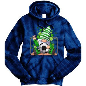 Soccer Gnome Lucky Shamrock Irish St Patrick's Day Tie Dye Hoodie