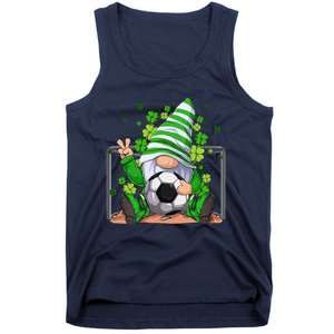 Soccer Gnome Lucky Shamrock Irish St Patrick's Day Tank Top