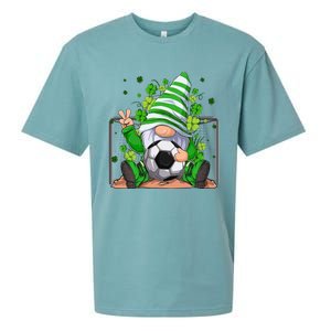 Soccer Gnome Lucky Shamrock Irish St Patrick's Day Sueded Cloud Jersey T-Shirt