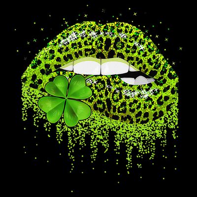 Shamrock Green Lips Sexy Irish Leopard St Patricks Day T-Shirt