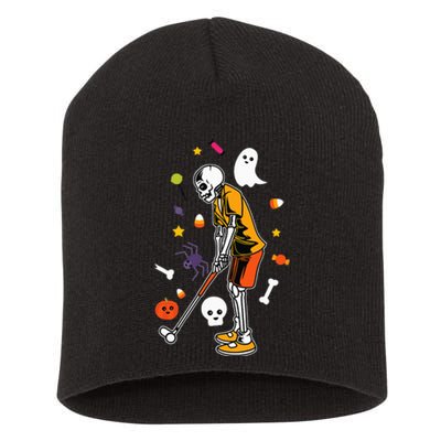 Skeleton Golfing Lazy DIY Halloween Costume Sport Short Acrylic Beanie