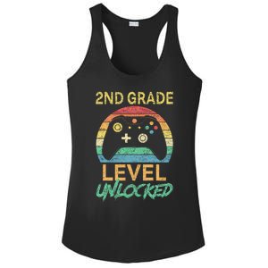 Second Grade Level Unlocked Gamer 1st Day Of School Ladies PosiCharge Competitor Racerback Tank