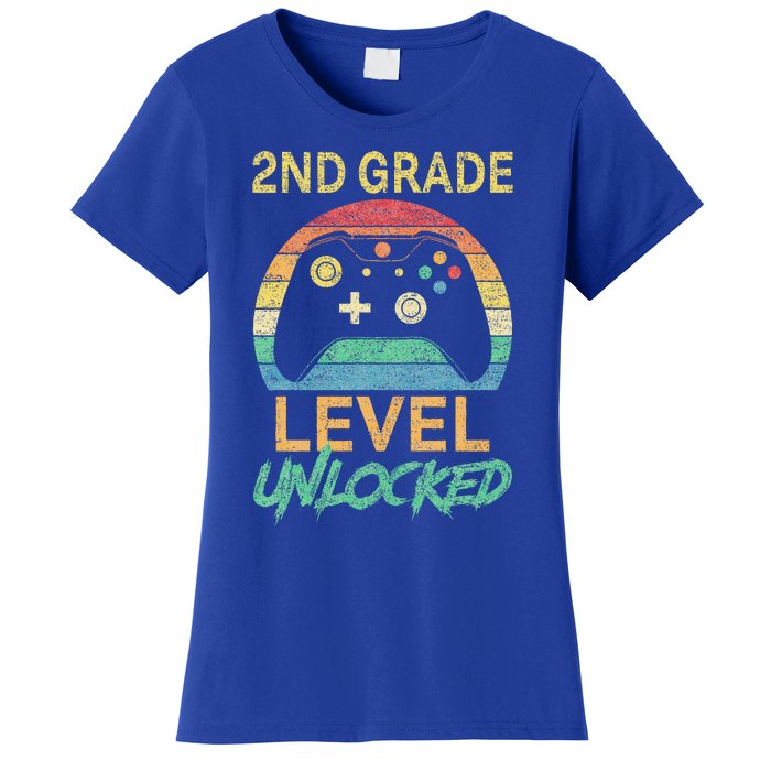 Second Grade Level Unlocked Gamer 1st Day Of School Women's T-Shirt