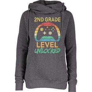 Second Grade Level Unlocked Gamer 1st Day Of School Womens Funnel Neck Pullover Hood