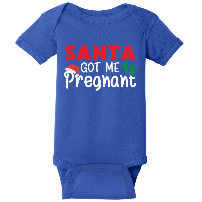 Santa Got Me Pregnant Christmas Pregnancy Announcet Xmas Gift Baby Bodysuit