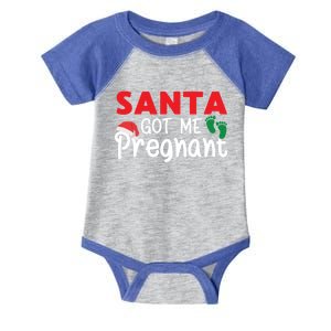 Santa Got Me Pregnant Christmas Pregnancy Announcet Xmas Gift Infant Baby Jersey Bodysuit