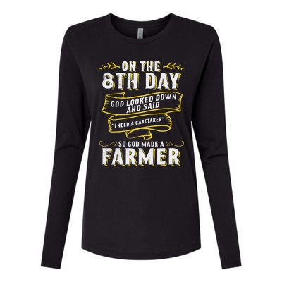 So God Made a Farmer Farming Agriculture Womens Cotton Relaxed Long Sleeve T-Shirt