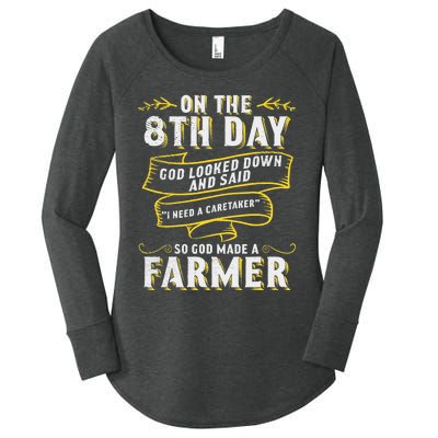 So God Made a Farmer Farming Agriculture Women's Perfect Tri Tunic Long Sleeve Shirt