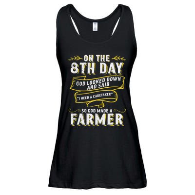 So God Made a Farmer Farming Agriculture Ladies Essential Flowy Tank