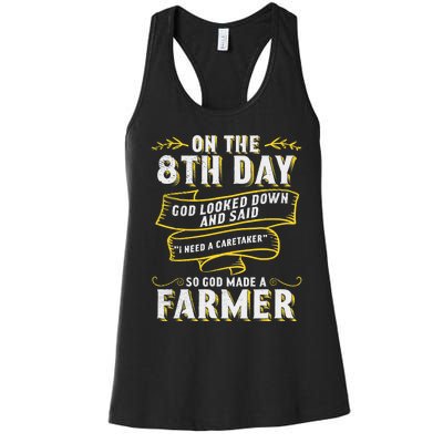 So God Made a Farmer Farming Agriculture Women's Racerback Tank