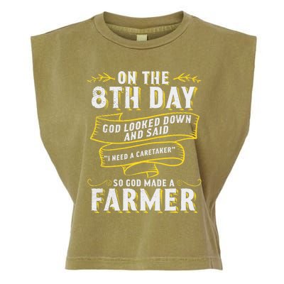 So God Made a Farmer Farming Agriculture Garment-Dyed Women's Muscle Tee