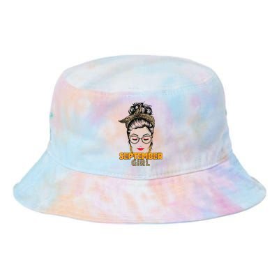 September Girl My Birthday Leopard Messy Bun Tie Dye Newport Bucket Hat