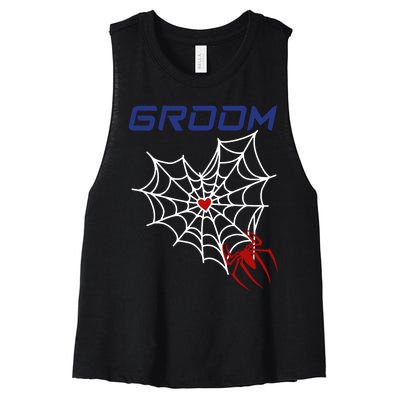 Spider Grooms Man Women's Racerback Cropped Tank