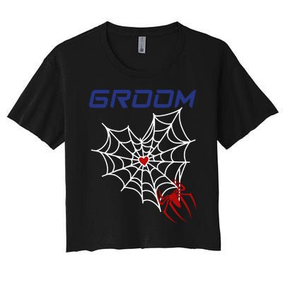 Spider Grooms Man Women's Crop Top Tee