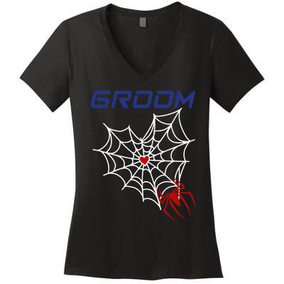 Spider Grooms Man Women's V-Neck T-Shirt