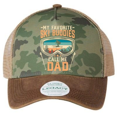 Skiing Gift My Favorite Ski Buddies Call Me Dad Funny Gift Legacy Tie Dye Trucker Hat